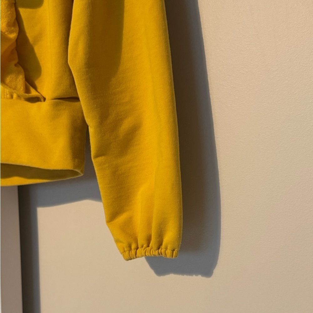 Ann Taylor Petite Mustard Ruffle Sweatshirt XSP Yellow Long Sleeve Top - Picture 6 of 7